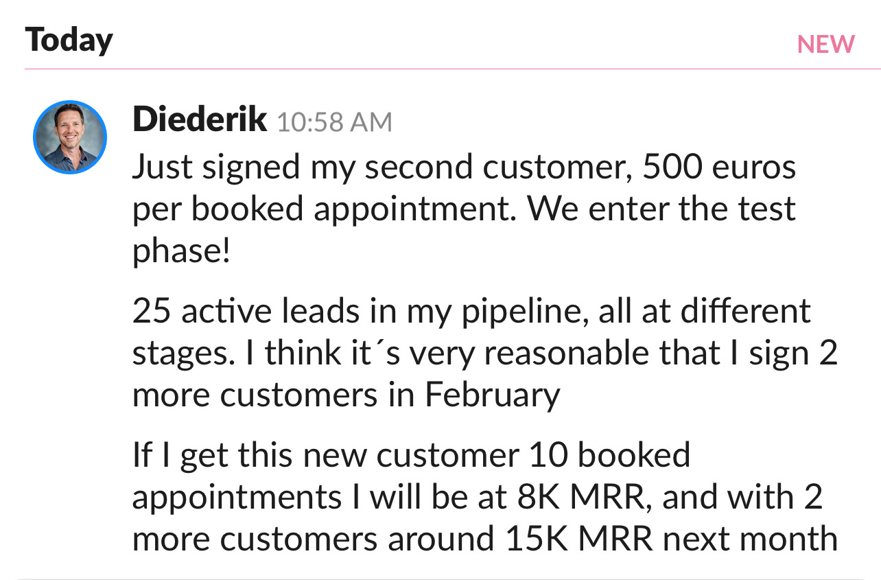 Diederik&rsquo;s community post: second customer signed