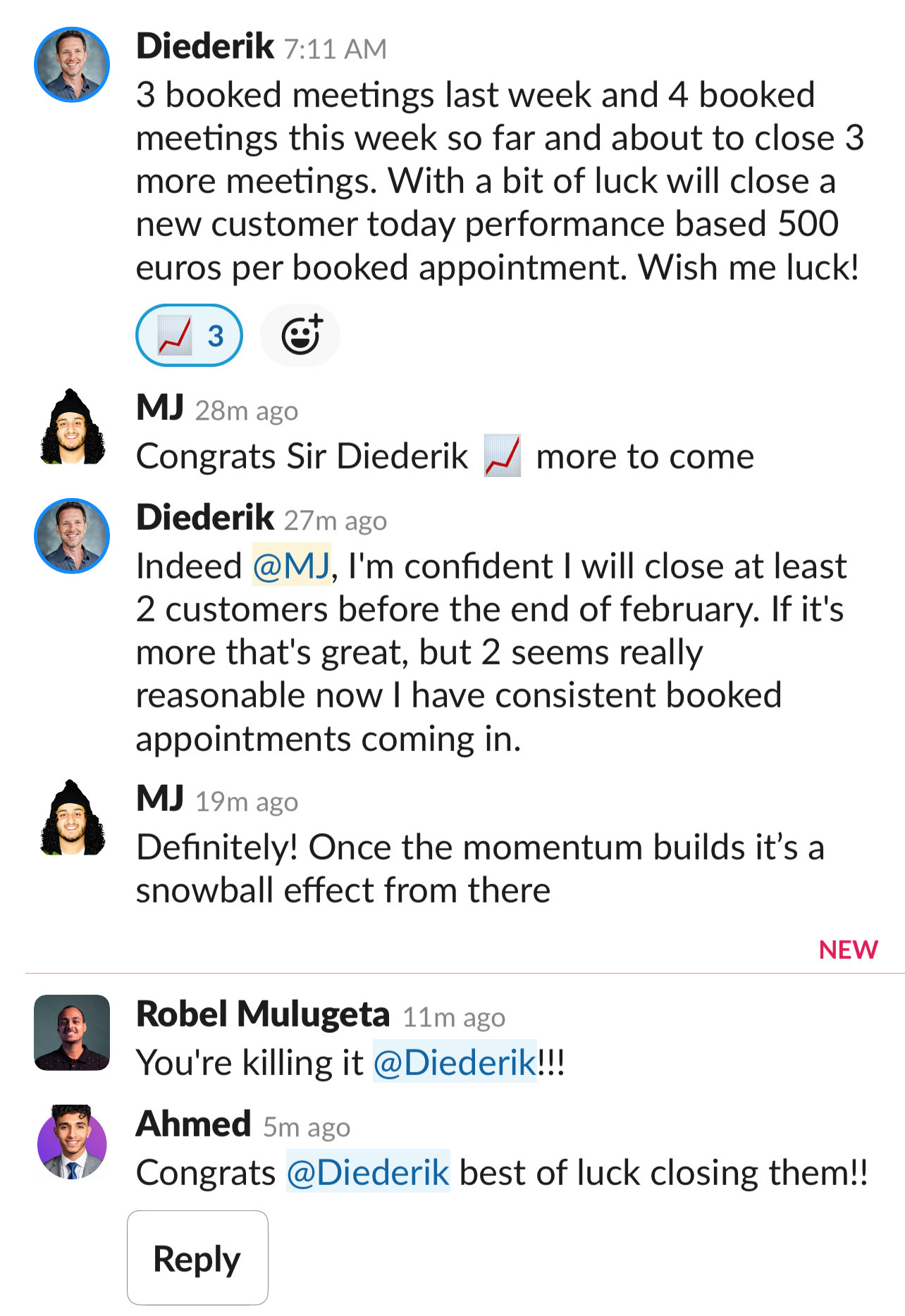Diederik&rsquo;s community post: momentum building, first customer about to close